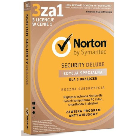 NORTON SECURITY DELUXE wersja BOX 12 miesięcy