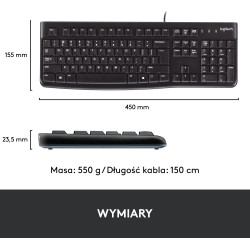 Zestaw przewodowy klawiatura + mysz LOGITECH MK120