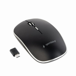 Mysz bezprzewodowa GEMBIRD MUSW-4BSC-01, czarna, odbiornik USB Type-C