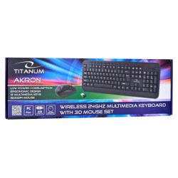 Zestaw klawiatura + mysz TITANUM AKRON TK109 (USB 2.0, kolor czarny, optyczna, 1600 DPI)