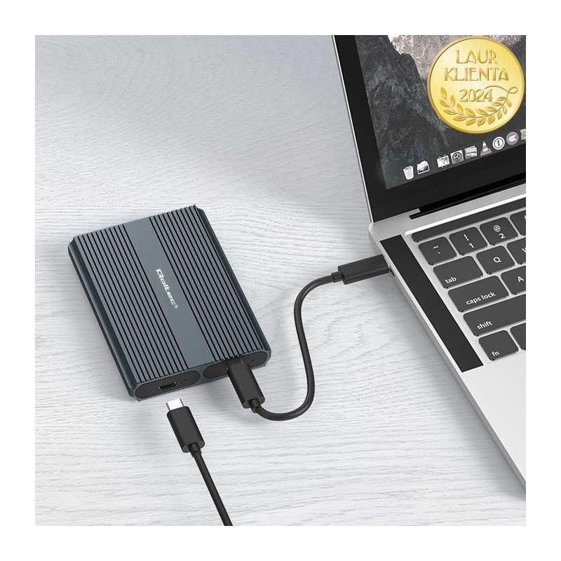 PODWÓJNA OBUDOWA KIESZEŃ NA 2x DYSK M.2 SSD SATA NVME DUAL USB-C + ETUI